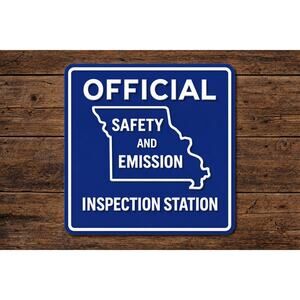 Missouri Official Inspection Station Road Sign Safety Emission Transportation
